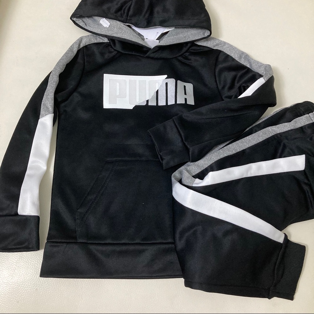 Puma grey black warm hoodie pants set 4010 - Picture 2 of 8